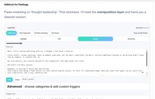 Adblock For Feelings usage