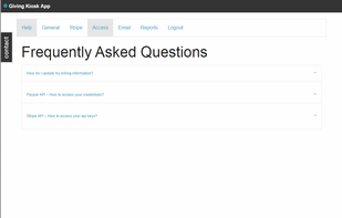 Frequently Asked Questions and easy support form.