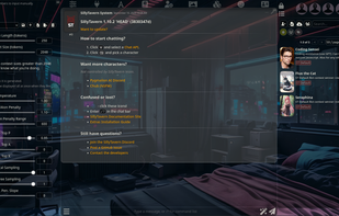Customized interface with 'bedroom cyberpunk' background, background blur and custom background enabled