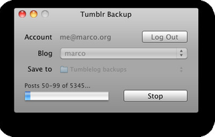 Tumblr Backup screenshot 1