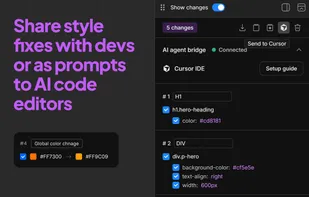 Share CSS and text edits with Devs or AI code agents