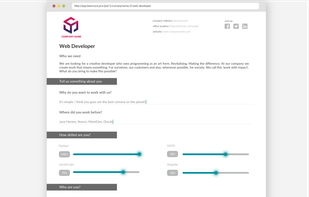 Allow candidates to self-evaluate their skill level and answer relevant questions.