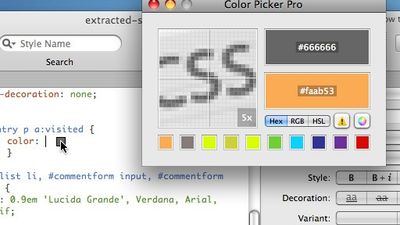 Drag and drop color values to your favorite editor.