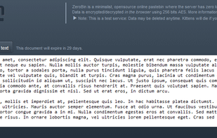 ZeroBin screenshot 2