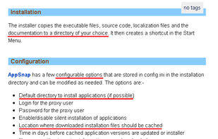 Configure default directory to install applications