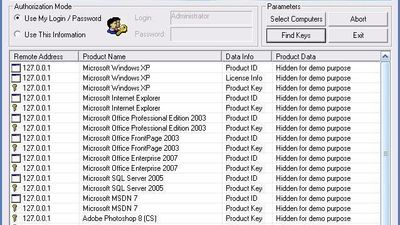Product Key Explorer allows you to retrieve product key for Windows, Microsoft Office, SQL Server, Adobe CS,CS3,CS4,CS5 and 4000+ other software products from local or network computers.