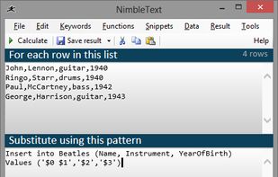 NimbleText screenshot 1