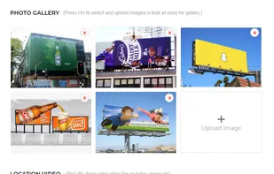 Photos and video upload for billboards