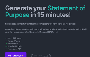 Create your Statement of Purpose in 15 minutes