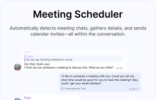 Automatically detects meeting chats, gathers details, and sends calendar invites—all within the conversation.