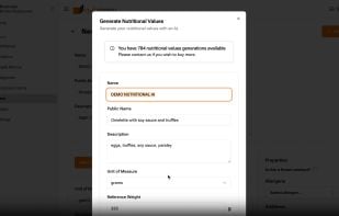 AI-Generated Nutritional Values