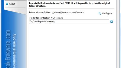 Free and easy to use tool to save Outlook contacts to vCard files (VCF)