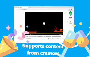 Supports content from creators