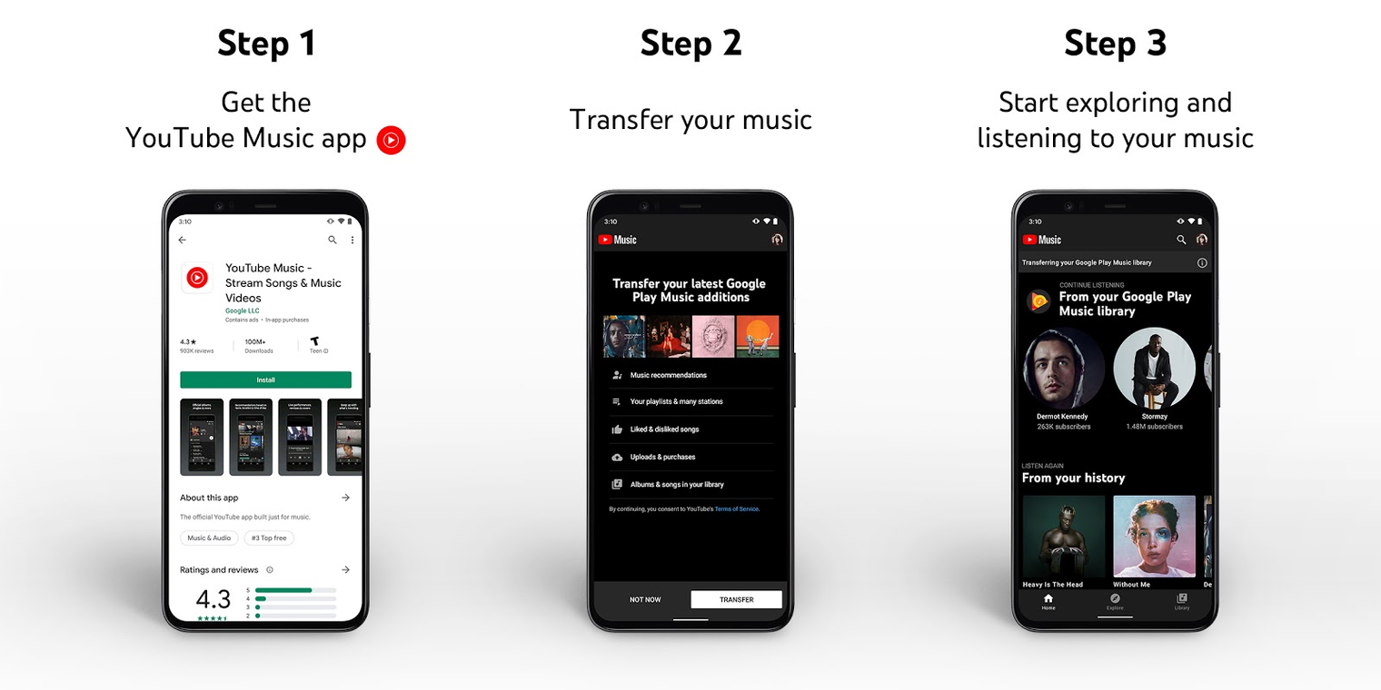 Google Play Music shutting down this year, YouTube Music transfers now available