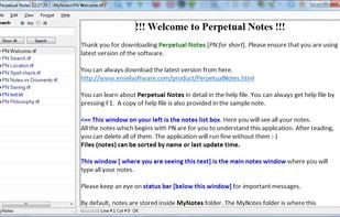 Perpetual Notes main window
