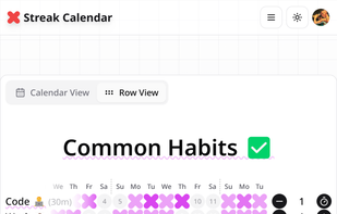Mobile Calendar Row View