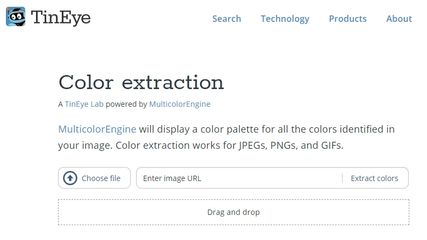 TinEye Color extraction screenshot 1