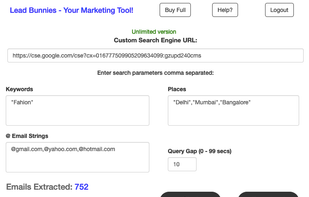 752 emails extracted in 15 minutes.