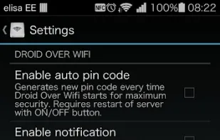 Droid Over Wifi screenshot 1