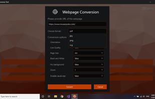 Webpage Conversion Tool screenshot 1