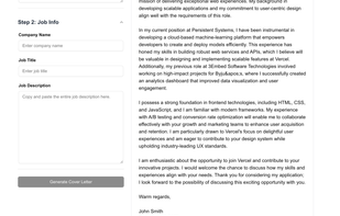Write AI Cover Letters using Resume and Job Info
