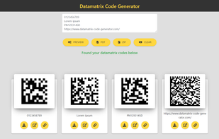 You can generate multiple datamatrix codes at once.