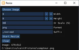 Options of the software 