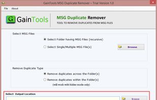 GainTools MSG Duplicate Remover screenshot 2
