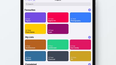 Save the captured colors as Projects in your iPad