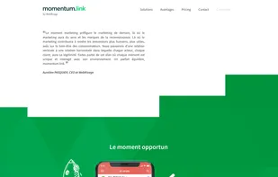 Landing page of Momentum.link.