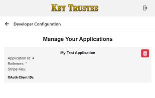 Developer application configuration
