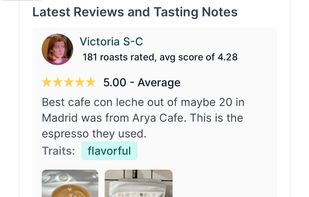 Reviews for coffee beans