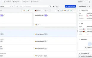 Translate efficiently with smart tools: pre-translate using Translation Memory or Machine Translation, track segment lifecycle, and keep full version history.
