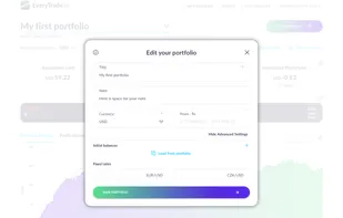 Edit portfolio modal window