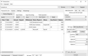 Make transactions files importable