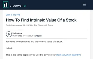 Example of ScriptSpeak on a third-party blog: discoverci.com