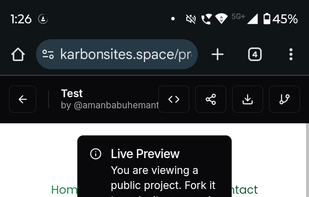 Sample Project Preview page