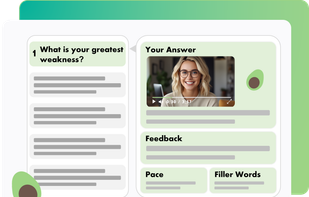 Review your responses and get actionable AI feedback. We also provide you with information about your pace of speech.