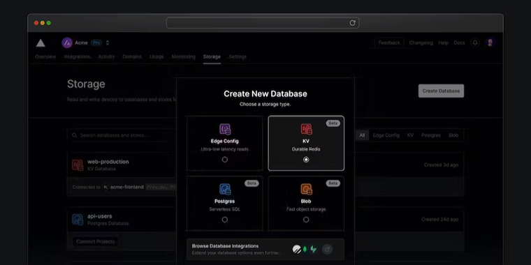 Vercel launches new back-end services for efficient data storage and access at the edge image