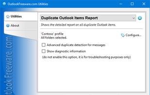 Duplicate Outlook Items Report screenshot 1