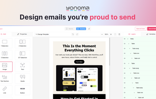 Create beautiful emails in minutes with our easy drag-and-drop builder.
No design skills needed — just pick, drop, build and send email campaigns you’re proud of.