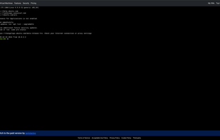 Terminal view of virtual machine