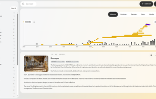 A look at the TimeGlide timeline maker with an event selected