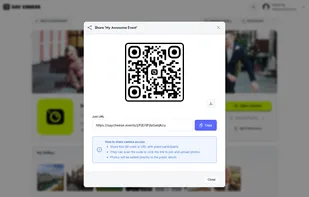 Share QR or link modal