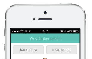 Physitrack patient interface, iPhone