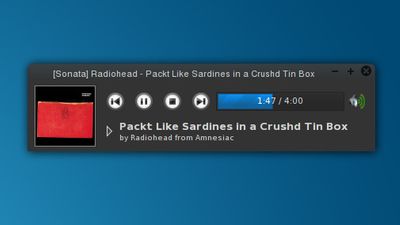 Basic Sonata window with the current playlist and other features hidden.