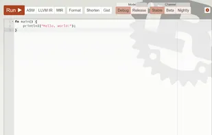 Rust Playground screenshot 1