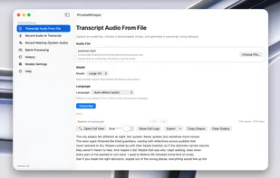 Transcript from file