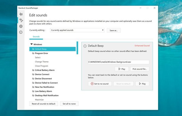 Edit sounds - light theme