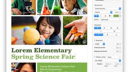 Science fair poster in Apple Pages.